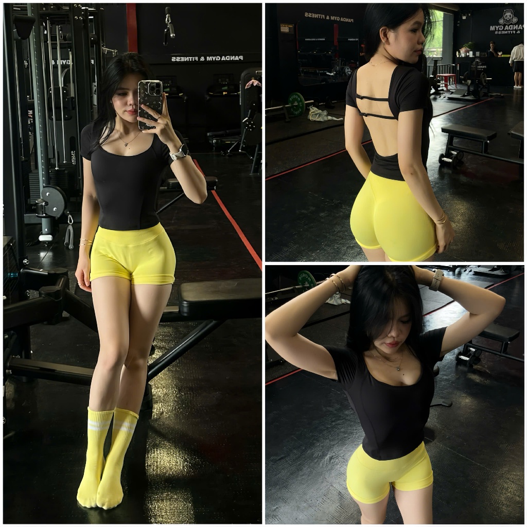 Áo Croptop Tay Cộc HAI DÂY HỞ Lưng Thể Thao Kèm Mút A18 Tập Gym-Yoga-Aerobic HOTHISPORT