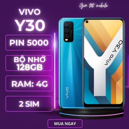 Điện thoại VIVO Y30-128GB-PIN 5000MAH, điện thoại cũ giá rẻ bảo hành 6 tháng!