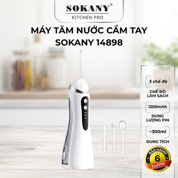 Máy tăm nước 3 chế độ làm sạch Sokany 14898 tăm nước du lịch 4 đầu vệ sinh toàn diện