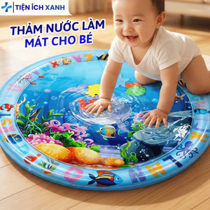 Thảm Nước Cho Bé Loại Lớn 100x100cm, Nệm Nước Hoạt Hình Làm Mát Họa Tiết Dễ Thương Thu Hút Tập Chung Cho Bé