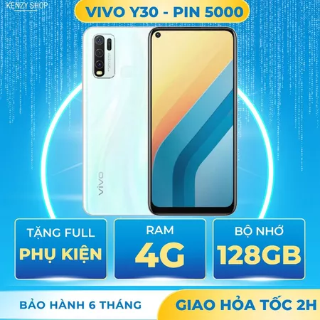 Điện thoại VIVO Y30 Bản 128GB có PIN 5000MAH, điện thoại cũ giá rẻ Tặng ful phụ kiện!
