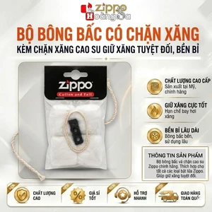 Bông bấc kèm chặn xăng cao su giữ xăng zippo.