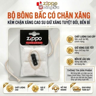 (hỏa tốc) Bông bấc kèm chặn xăng cao su giữ xăng zippo.