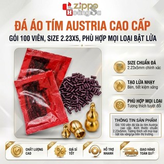 (hỏa tốc) Đá lửa Áo màu tím Auermetall - Gói tiết kiệm 100 viên. bảo vệ bánh xe dupont,zippo nhạy lửa