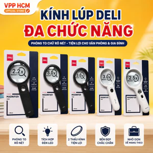 Kính Lúp Deli Đa Chức Năng – Phóng To Chữ Rõ Nét, Tiện Lợi Cho Văn Phòng & Gia Đình