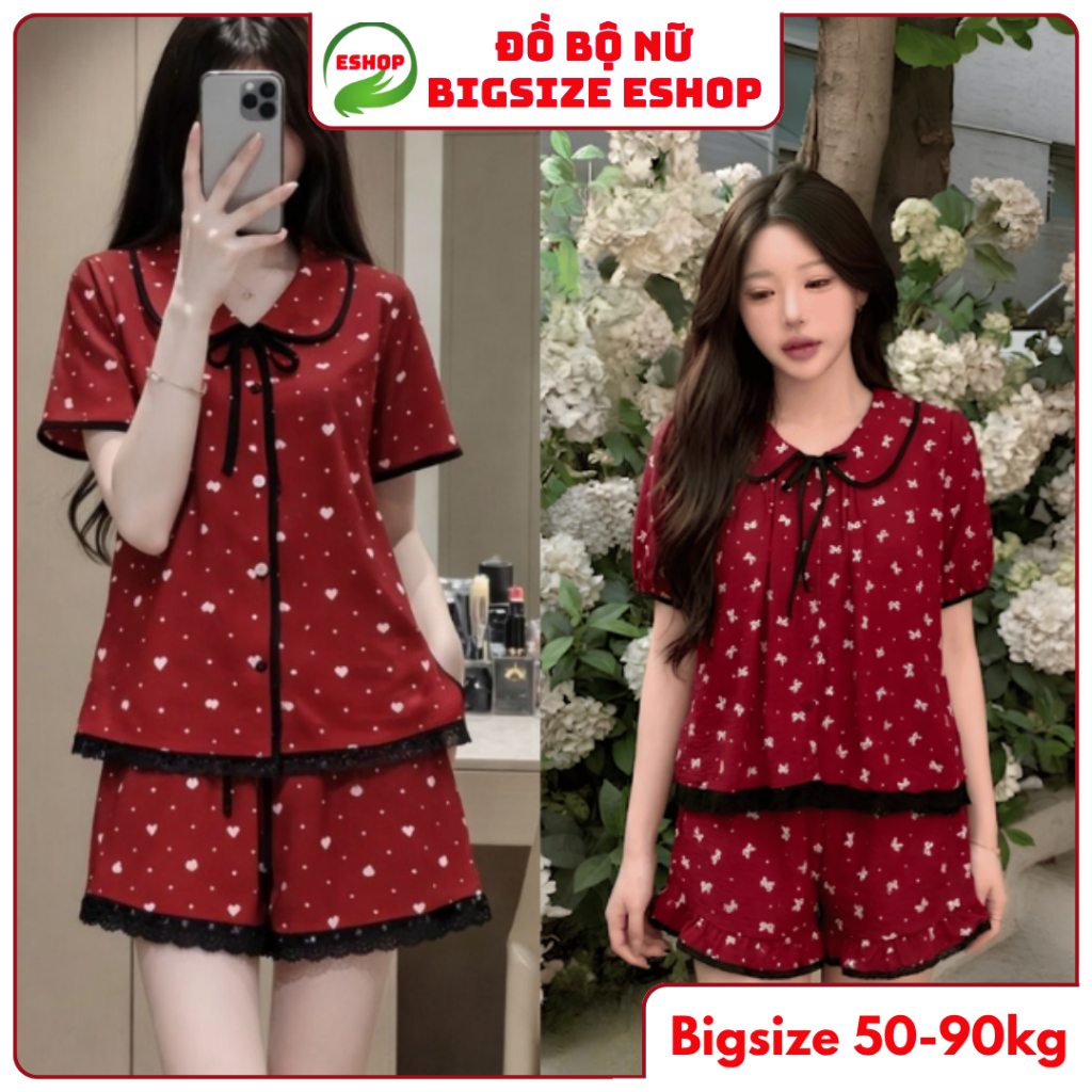 Đồ Bộ Nữ Pyjama Quần Đùi Quần Dài Tiểu Thư Bigsize ESHOP Đồ Bộ Mặc Nhà Ngủ Đi Chơi Thoải Mái Chất Đũi Mát MS484