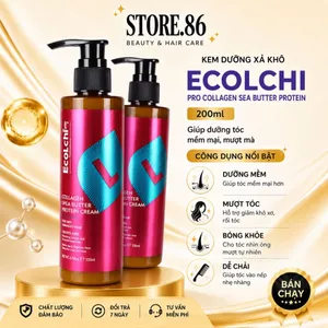 Kem Dưỡng Xả Khô Ecolchi 200ml | Collagen Shea Butter Protein, Tóc Mềm Mượt Bóng Khỏe Chuẩn Salon
