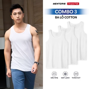 COMBO 3 Áo Ba Lỗ Nam MENTORIS Cotton Phù Hợp Mặc Lót Trong,Form Vừa Người,Mềm Mại Thoáng Khí CB3MC02