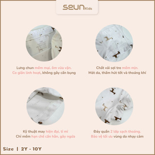 | SEUN KIDS | Combo 3 quần chip đùi sợi tre cho bé gái chuẩn OEKO TEX xuất Mỹ kháng khuẩn 8-35kg quần lót trẻ em