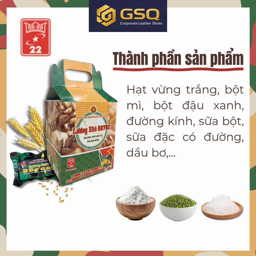 1 Thùng ( 6 Hộp ) Lương Khô Quân Đội BB702 Công Ty CP 22