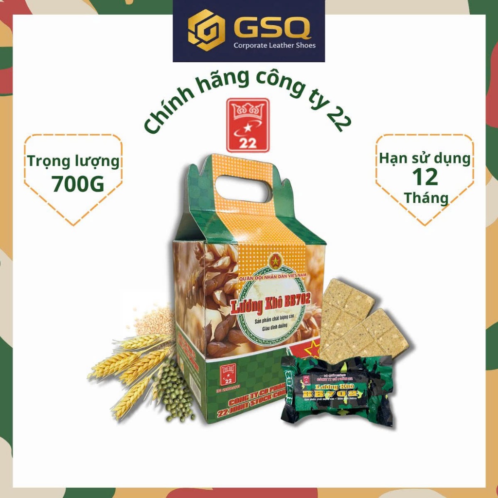 1 Thùng ( 6 Hộp ) Lương Khô Quân Đội BB702 Công Ty CP 22