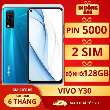 Điện thoại VIVO Y30 (128GB) PIN 5000MAH, điện thoại cũ giá rẻ Tặng ful phụ kiện!~~!