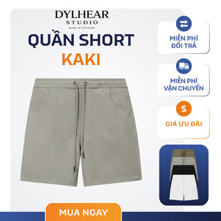 Quần Short Kaki Vải Dệt Thoi Cạp Chun Màu Đen Trắng Xám Nhạt Xanh Olive Mềm mại, Thoải Mái QS01