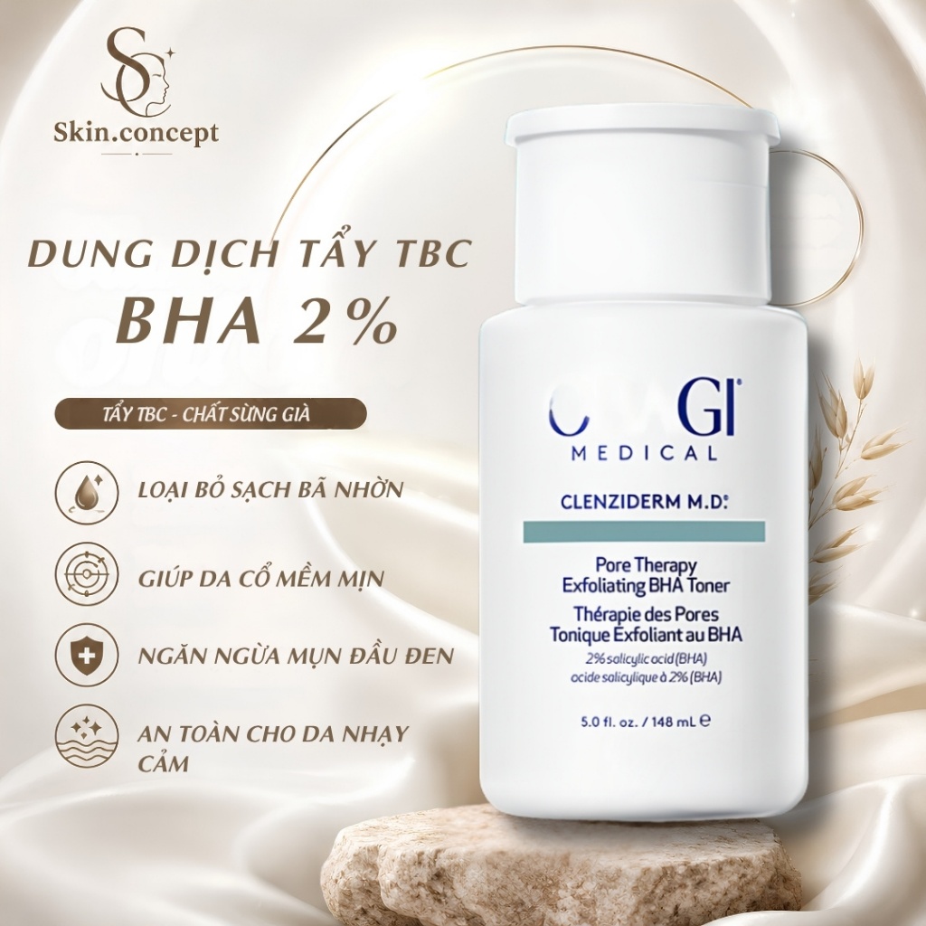 BHA 2% giảm mụn ẩn, mụn đầu đen mỹ phẩm làm sạch da tiện lợi mang đi du lịch