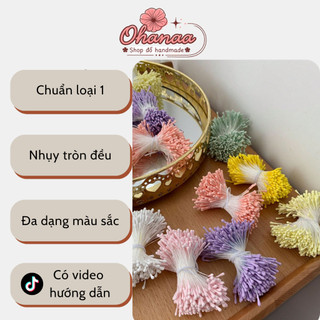 Nhụy hoa trang trí làm hoa handmade đầu nhỏ 2mm đẹp tự nhiên nhiều màu sắc