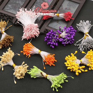 Nhụy hoa trang trí làm hoa handmade đầu nhỏ 2mm đẹp tự nhiên nhiều màu sắc