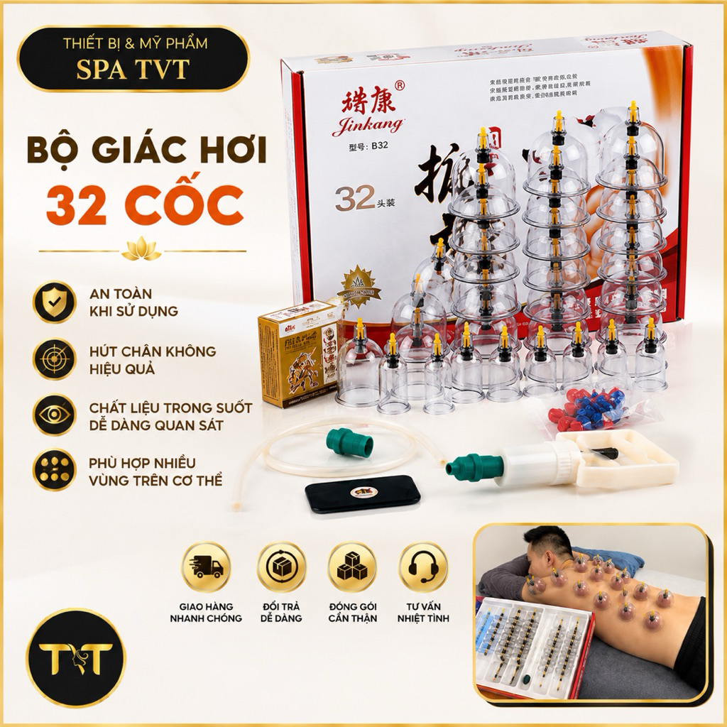 Bộ Giác Hơi 24 Cốc Hút Tay, Hút Máy Và Bộ Giác Hơi 32 Cốc, Dụng Cụ Giác Hơi Không Dùng Lửa