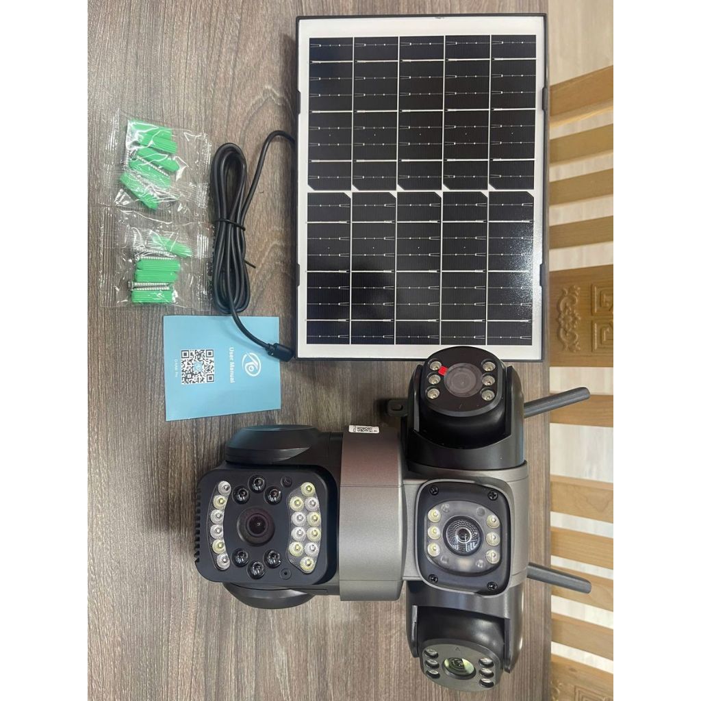 (Lỗi 1 đổi 1) Camera năng lượng mặt trời OKAM dùng sim 4G 4 mắt 3 khung âm thanh hình ảnh rõ nét góc quay rộn
