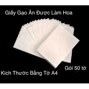 Giấy gạo làm hoa làm bánh độ dày 0,35mm .combo 10 tờ ,20 tờ , 50 tờ ,100 tờ . khổ a4 và cắt sẵn hình tròn 1 sét 100 la