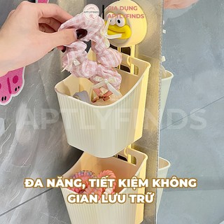 Hộp Đựng Hành Tỏi 2, 3 Tầng Treo Tường Cốc Hút Chân Không APTLYFINDS Không Khoan Đục