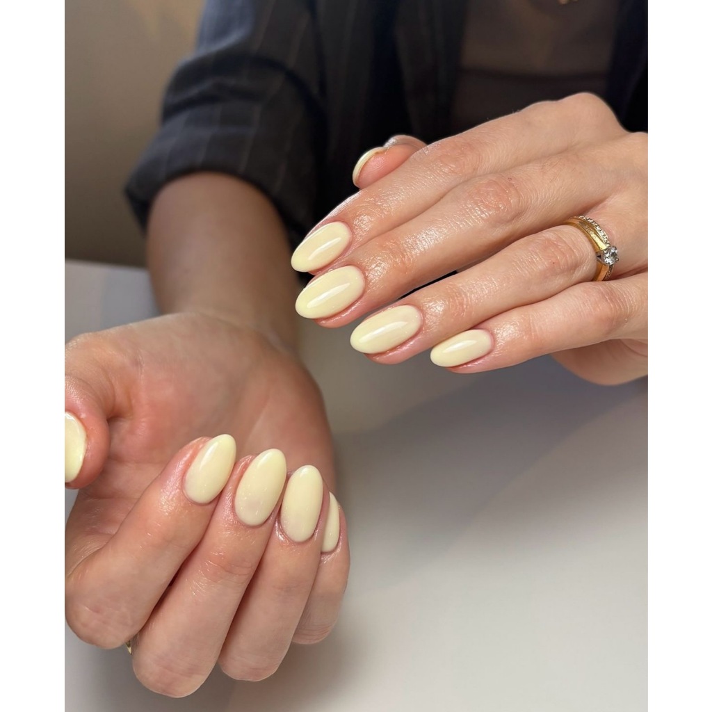 [T01] Móng tay giả fom tròn ngắn, nail trơn màu vàng pastel FREE KEO DÁN dễ dàng dùng tại nhà