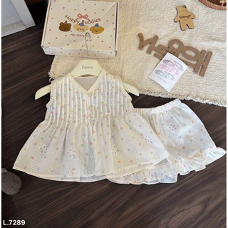 Set bé viền ren babydoll + quần 🌿