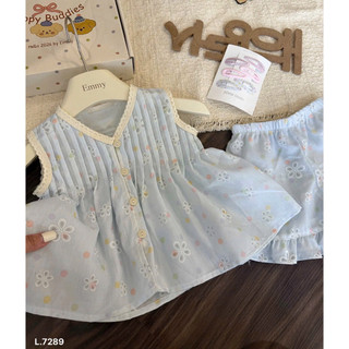 Set bé viền ren babydoll + quần 🌿