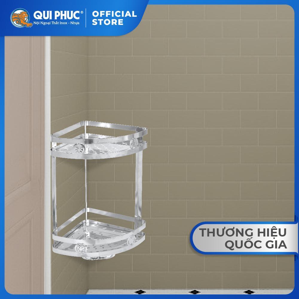 Kệ góc nhà tắm Win QUI PHÚC, chân đứng, inox 201 cao cấp, sáng bóng, chắc chắn, tiện lợi, bền đẹp