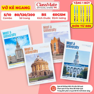 Combo 5/10 Vở Kẻ Ngang Đại Học Classmate B5 Bìa Chống Nước, Giấy Mịn Viết Trơn Vở 60GSM, Vở Ghi Chép