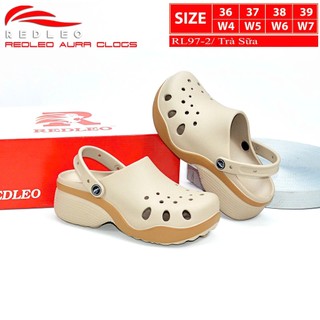 (Tặng charm ngẫu nhiên) Dép sục nữ sơn phối 2 màu đế cao REDLEO RL97, dép quai hậu đúc EVA êm mềm nhẹ