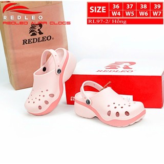 (Tặng charm ngẫu nhiên) Dép sục nữ sơn phối 2 màu đế cao REDLEO RL97, dép quai hậu đúc EVA êm mềm nhẹ