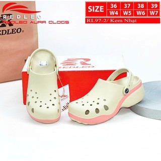 (Tặng charm ngẫu nhiên) Dép sục nữ sơn phối 2 màu đế cao REDLEO RL97, dép quai hậu đúc EVA êm mềm nhẹ