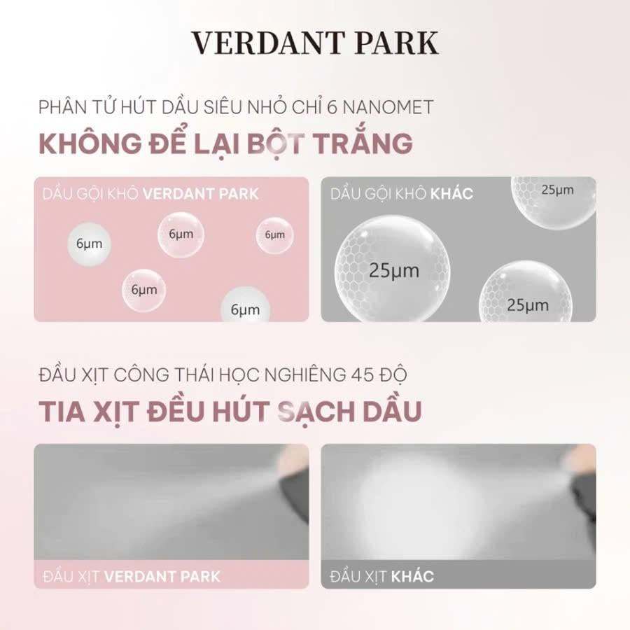 [200ml] Xịt gội khô giúp phồng chân tóc VERDANT PARK - Hồng
