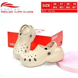 (Tặng charm ngẫu nhiên) Dép sục nữ sơn phối 2 màu đế cao REDLEO RL97, dép quai hậu đúc EVA êm mềm nhẹ