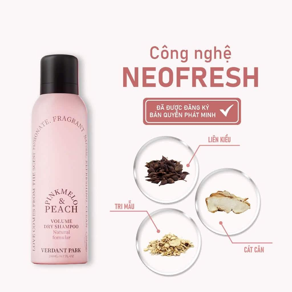 [200ml] Xịt gội khô giúp phồng chân tóc VERDANT PARK - Hồng