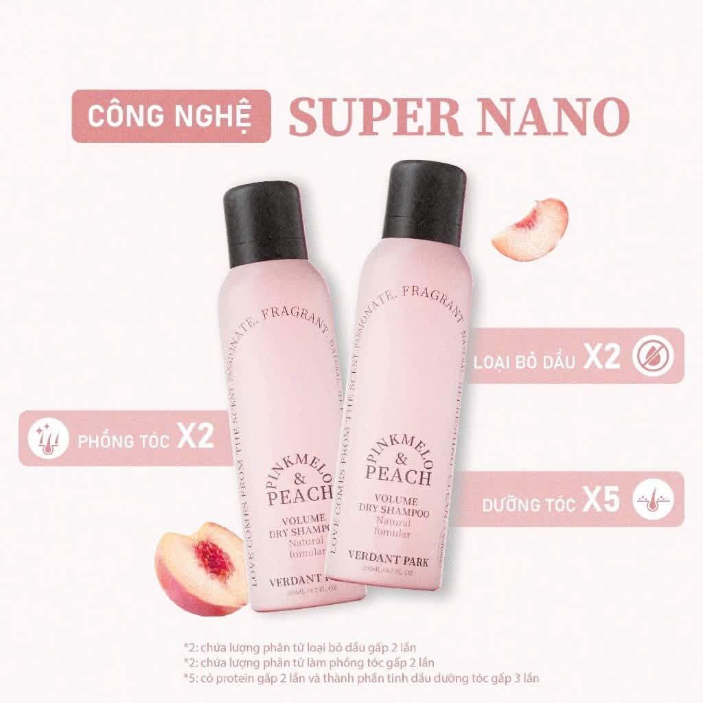 [200ml] Xịt gội khô giúp phồng chân tóc VERDANT PARK - Hồng