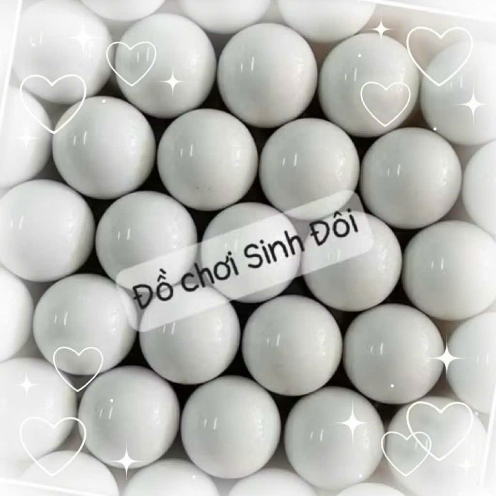 set 10 viên bi nhựa màu trắng 14-16-20-25mm -Bi nhựa nhiều màu sắc tươi sáng, chất liệu an toàn, bền đẹp