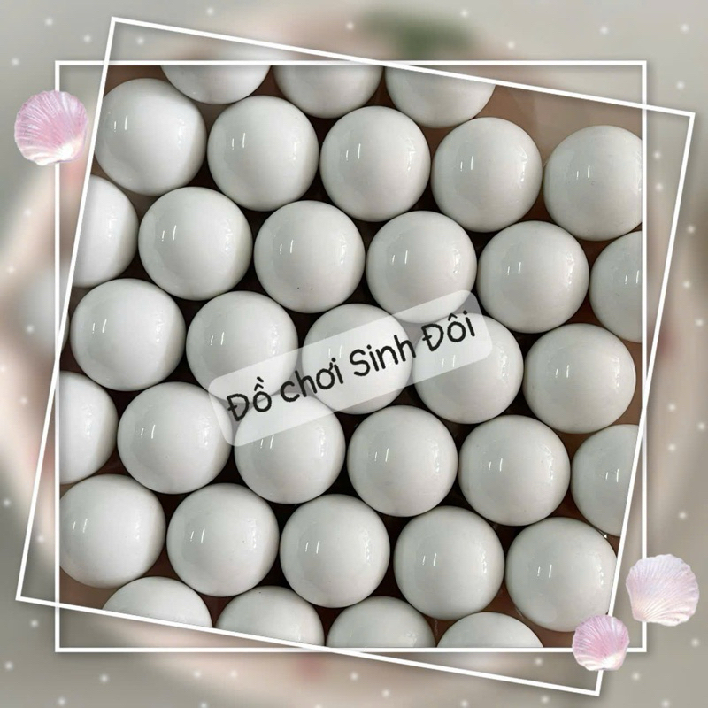 set 10 viên bi nhựa màu trắng 14-16-20-25mm -Bi nhựa nhiều màu sắc tươi sáng, chất liệu an toàn, bền đẹp