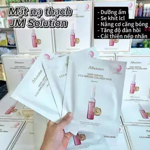 Mặt nạ thạch JM Solution Water Luminous SOS Ampoule Collagen Mask Giúp Nâng Cơ, Dưỡng Trắng hộp 5M