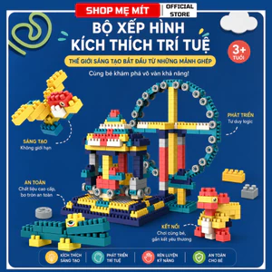 Bộ Đồ Chơi Xếp Hình Lắp Ghép Sáng Tạo Cho Bé Khối Gạch Nhựa Cỡ Lớn Phát Triển Tư Duy