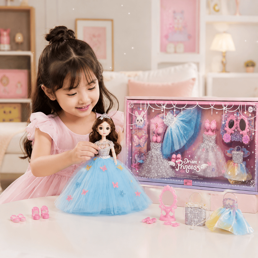 Búp Bê Công Chúa Cao Cấp Cho Bé Gái, Búp Bê Baby Kèm Váy Đầm Phụ Kiện, Đồ Chơi Thời Trang