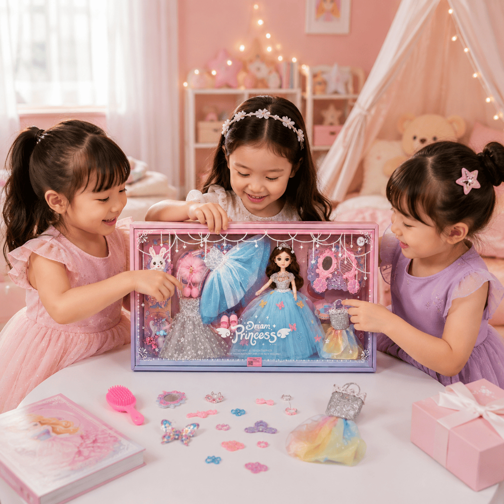 Búp Bê Công Chúa Cao Cấp Cho Bé Gái, Búp Bê Baby Kèm Váy Đầm Phụ Kiện, Đồ Chơi Thời Trang