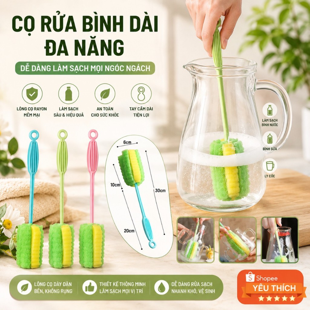 Cọ Rửa Bình Dài Đa Năng – Dễ Dàng Làm Sạch Mọi Ngóc Ngách 0578