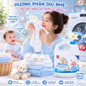 Nước Giặt Xả Dnee Baby Plus+ 3L Cho Bé Chính Hãng Dịu Nhẹ Da Sơ Sinh Lưu Hương