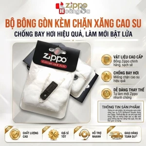 Bịch bông kèm chặn xăng cao su cho zippo