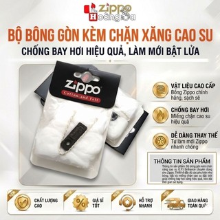 (hoả tốc) Bịch bông kèm chặn xăng cao su cho zippo