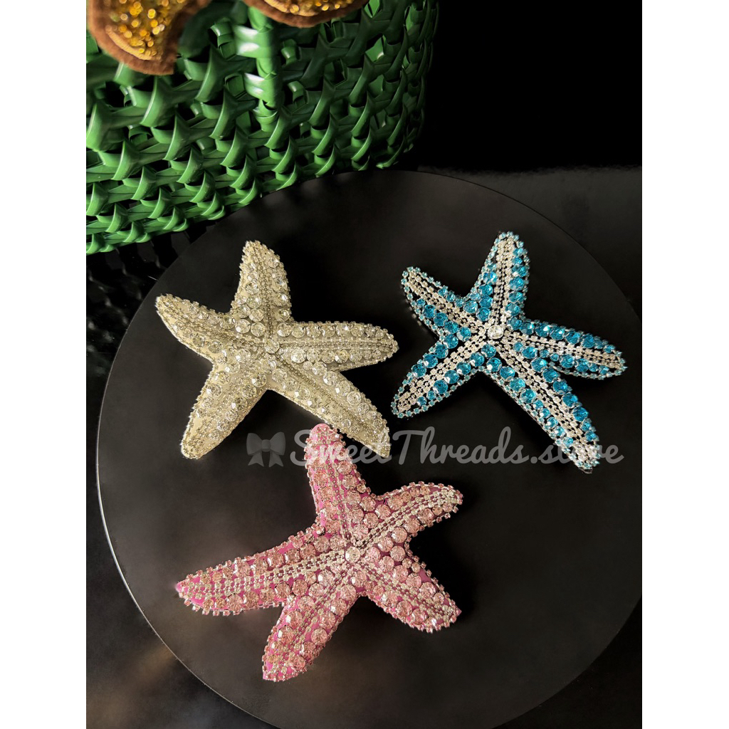 Kẹp tóc sao biển đính đá - Handmade - Bling Bling phù hợp đi biển
