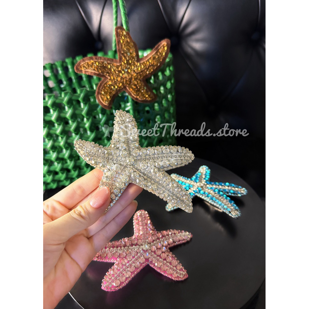 Kẹp tóc sao biển đính đá - Handmade - Bling Bling phù hợp đi biển