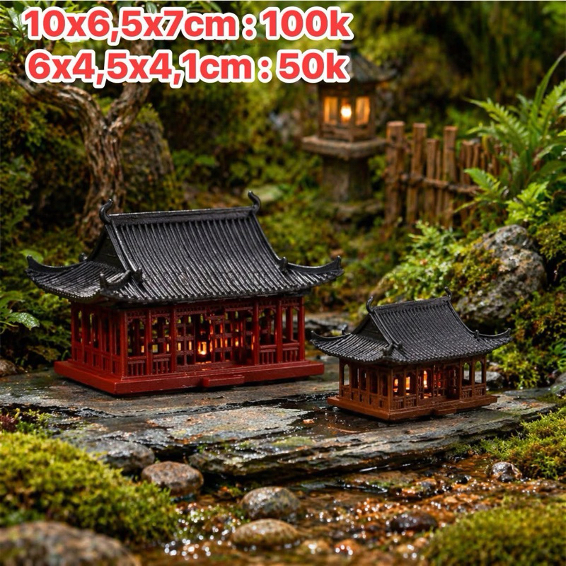 mô hình nhà cổ trấn decor tiểu cảnh,terrarium