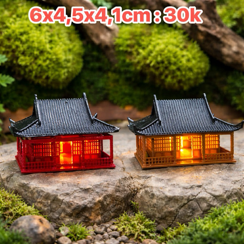 mô hình nhà cổ decor size mini terrarium bán cạn